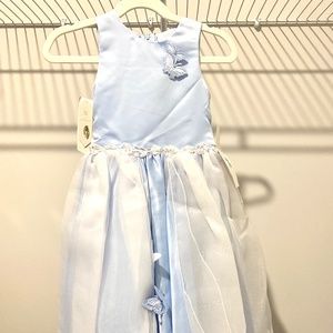 Light Blue Butter Fly Dress For Toddlers and Girls